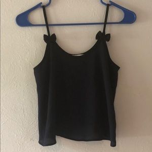 Navy blue bow crop top